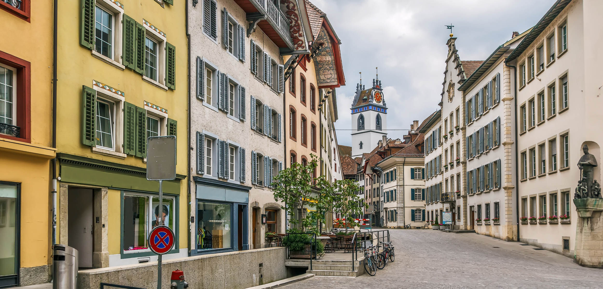 Aarauer Altstadt mit Blick auf den Obertorturm